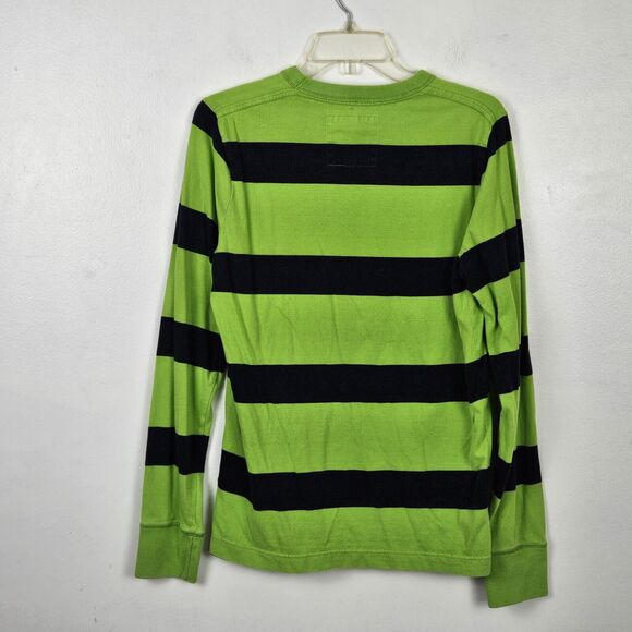 HOLLISTER Blue Green Striped Long Sleeve Crew Neck T-Shirt Men's Size Medium - Picture 2 of 10